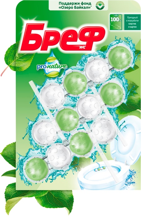 

Блок для унитаза Бреф Pro Nature 3 шт. 150 г