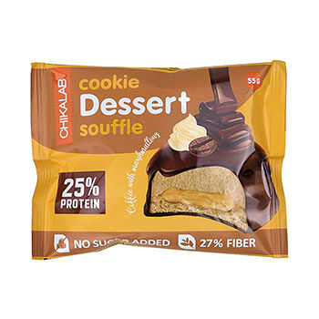 Chikalab Desserts souffle Печенье-суфле протеиновое без сахара вкус Кофе с маршмэллоу глазированное 55 г 1 шт