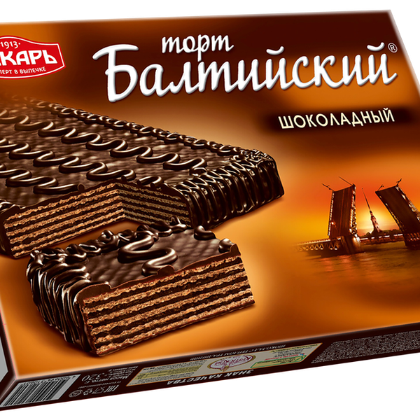 Торт вафельный Пекарь Балтийский глазированный