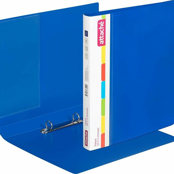 Папка на 2-х кольцах пласт. 25/32мм А4 ATTACHE F502/07 синяя Ро