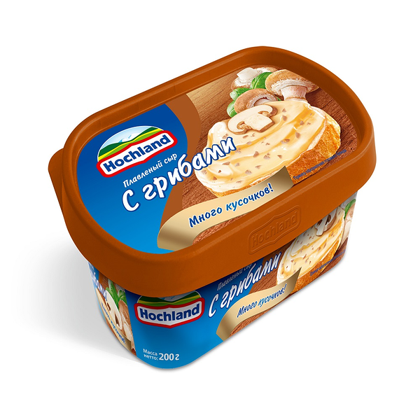 Сыр плавленый HOCHLAND с грибами ванночка 200г