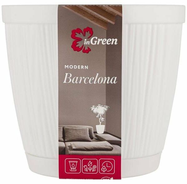 Горшок для цветов InGreen BARCELONA 1,8л, D155 мм белый 1 шт