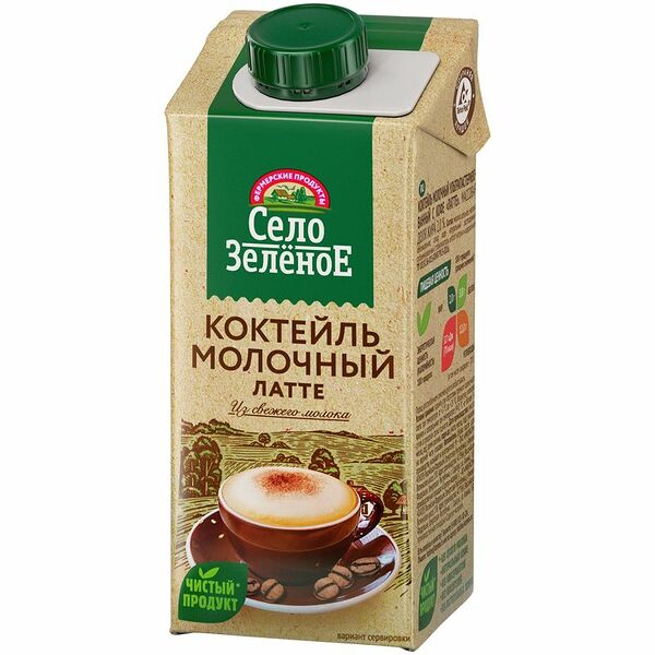 Коктейль молочный ультрапастеризованный Село Зелёное «Латте», 200 г