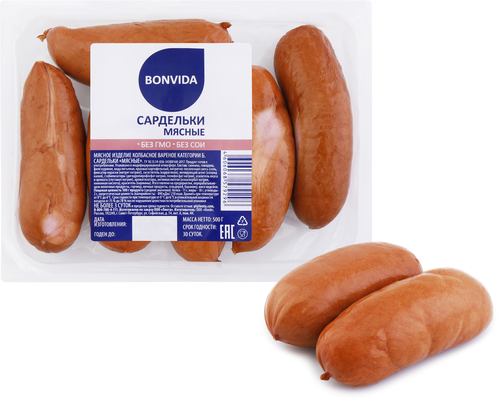 

Сардельки BONVIDA мясные, 500г