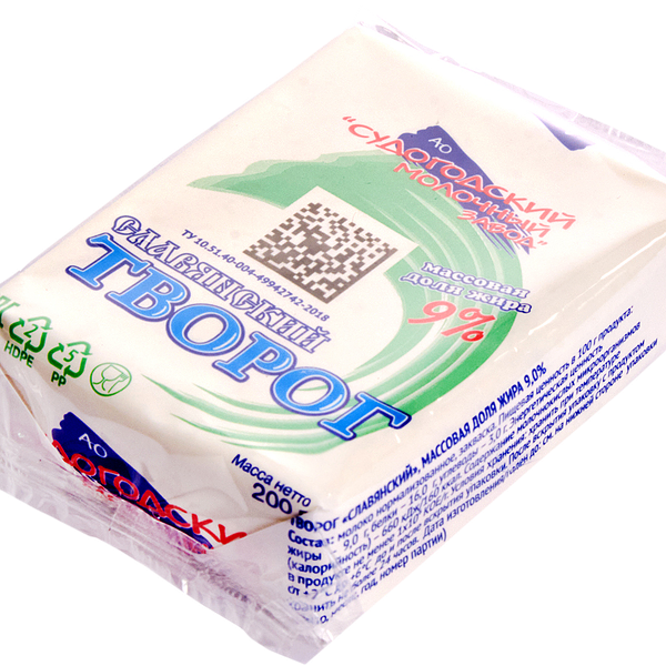 Творог Судогодский молочный завод Славянский 9%