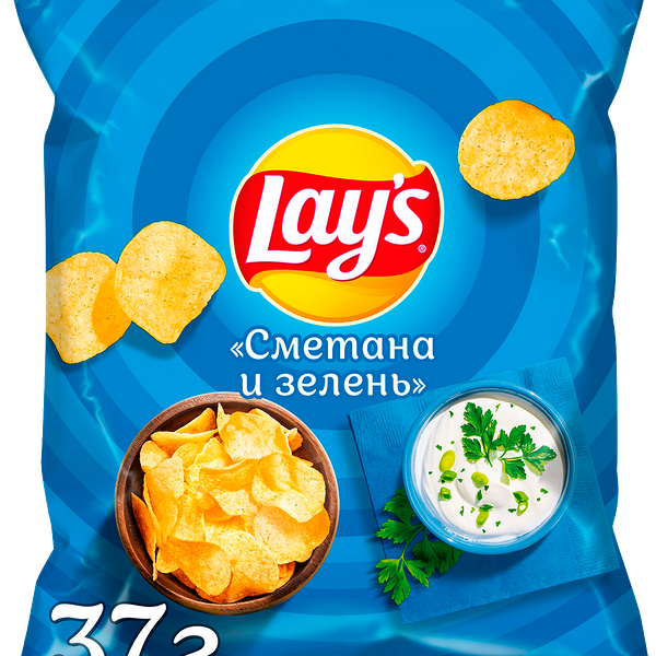 Чипсы Lays Сметана и зелень