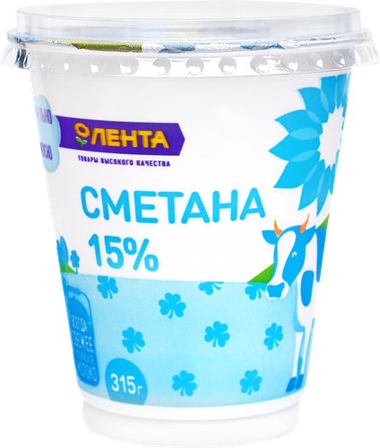 

Сметана Лента 15%, без змж 315 г