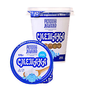 Сметана Рузское молоко 25% Россия, БЗМЖ