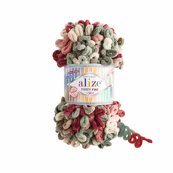 Пряжа Alize 'Puffy Fine Color' 100г. 14,5м. (100% микрополиэстер)(6039 секционный)