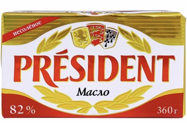 

Масло кислосливочное President несолёное 82% 360 г