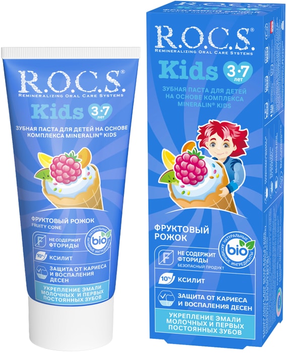 

Зубная паста R.O.C.S Kids для детей фруктовый рожок 45 г