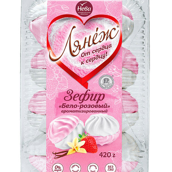 Зефир Нева Лянеж бело-розовый, 420г
