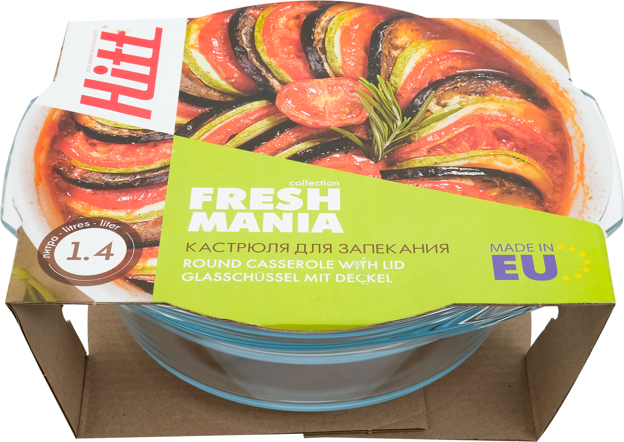 

Кастрюля HITT Fresh Mania, круглая, жаропрочное стекло, 1.4л