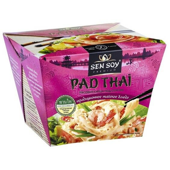 Лапша рисовая Sen Soy под тайским соусом Pad Thai с ананасами и тамариндом, 125г
