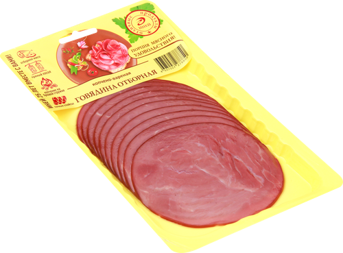 

Говядина варено-копченая Иней Отборная нарезка, 100г