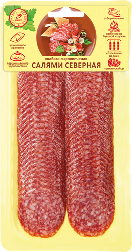 

Салями сырокопчёная Иней Северная в нарезке 100 г