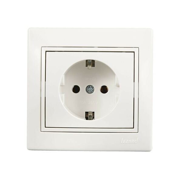 Розетка LEZARD MIRA, с заземлением, белая