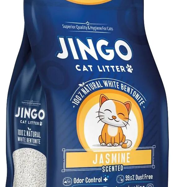 Комкующийся наполнитель Jingo Jasmine для кошачьего туалета с ароматом жасмина 10л