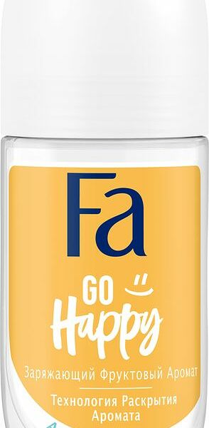 Дезодорант шариковый Fa Go Happy Заряжающий фруктовый аромат, 50 мл