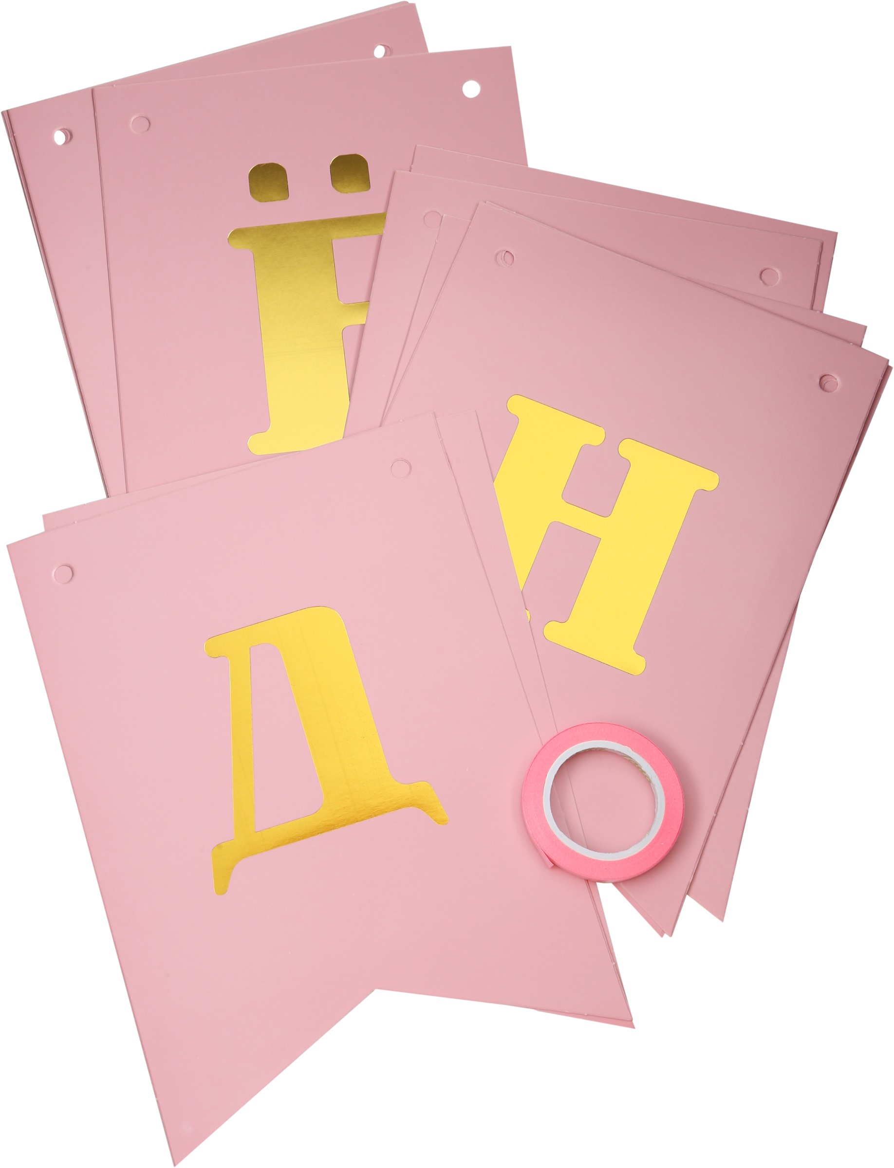 

Гирлянда из бумажных флажков Pink, 2м