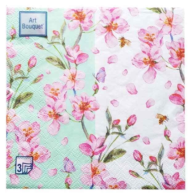 

Салфетки бумажные Art Bouquet Цветущий сад 3 слоя 33х33 см 20 шт