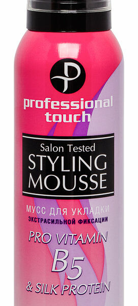 Мусс для укладки волос Professional touch Pro-Vitamin B5& Silk Protein экстрасильная фиксация