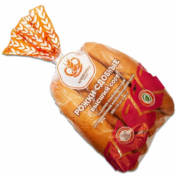Рожки Хлебнаш сдобные высший сорт, 5х50г