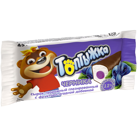 Сырок глазированный Топтыжка с черникой 12%