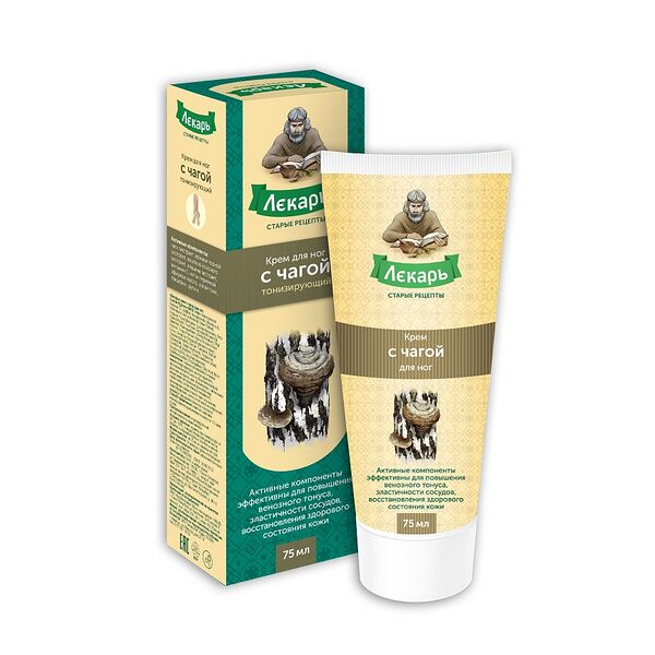Крем с чагой для ног Лекарь 75 мл