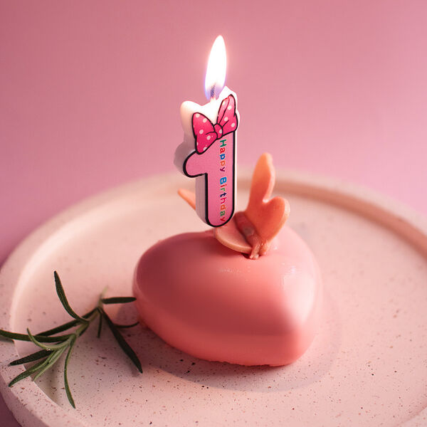 Fntastic свеча для торта в форме цифр, парафин (0-9), с бантиком