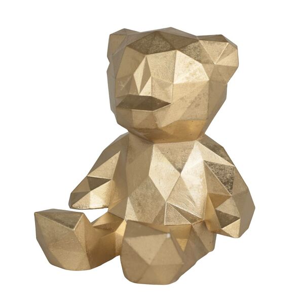 Фигурка декоративная Мишка, гипс, золотой