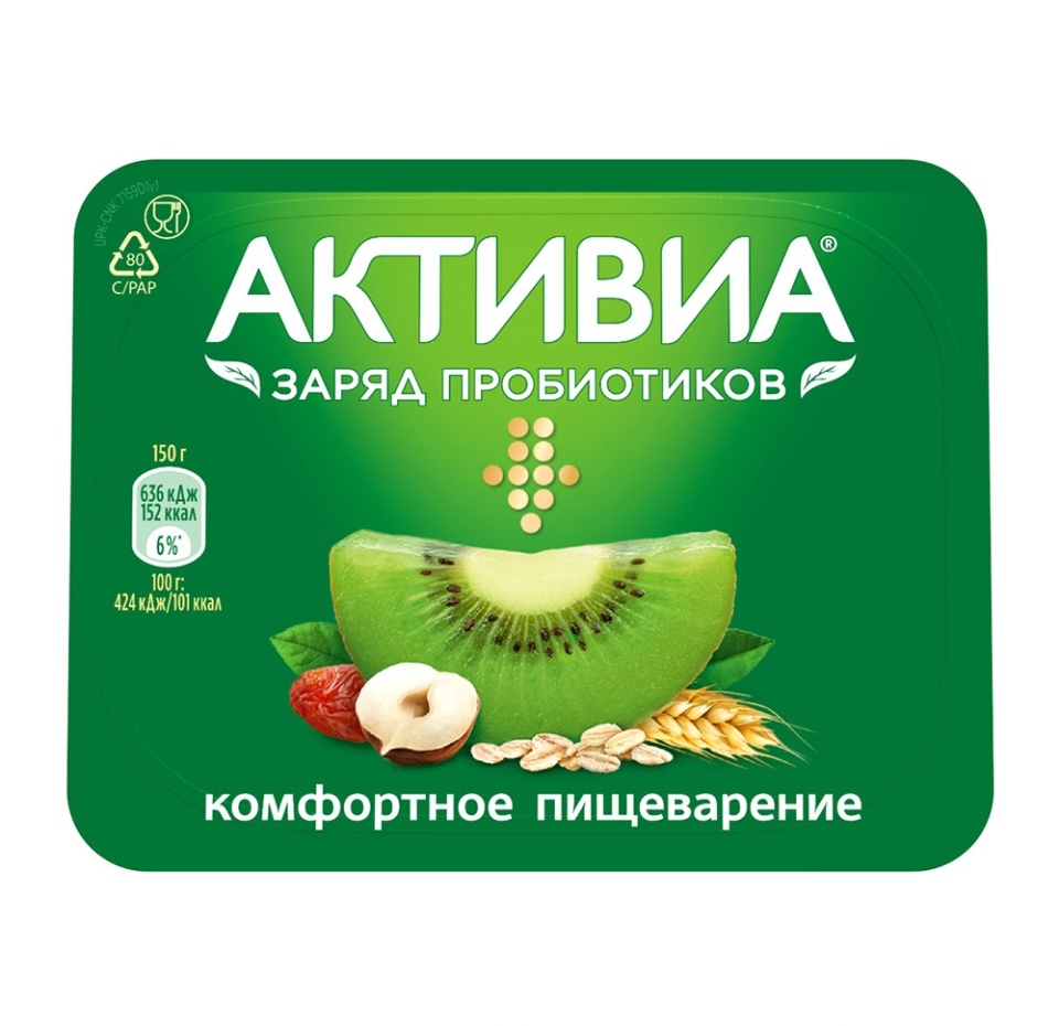 

Биойогурт Активиа мюсли-киви 3% 150 г