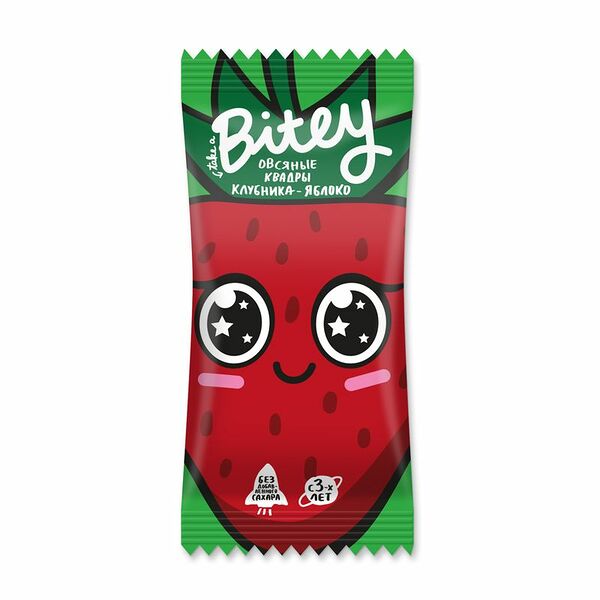 Батончик злаковый Bitey клубника-яблоко