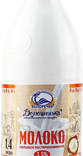 Молоко пастеризованное ДОМАШЕНЬКА 3,5%, без змж