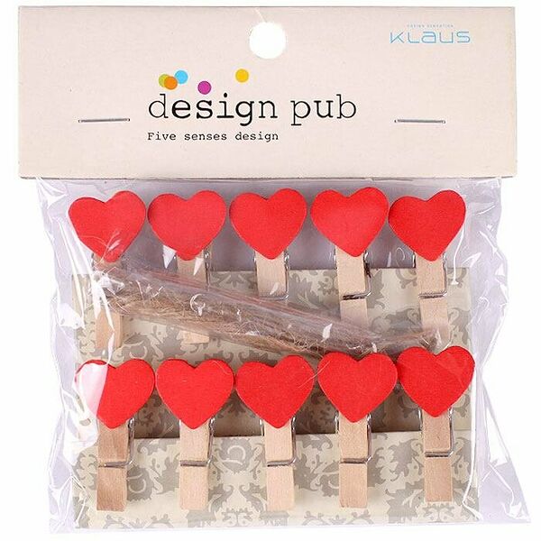 DV-H-646 Прищепки декоративные 'Сердечко' 10шт/уп