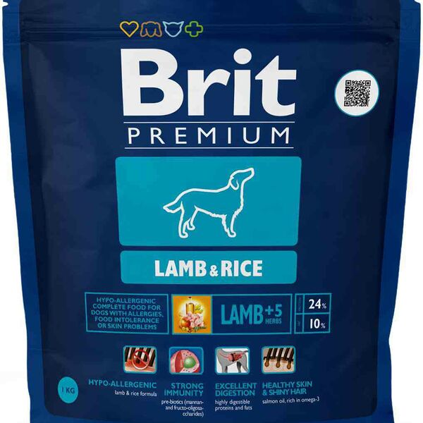 Корм для собак гипоаллергенный Brit Premium Ягнёнок и рис