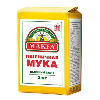 

Мука пшеничная Makfa высший сорт 2 кг