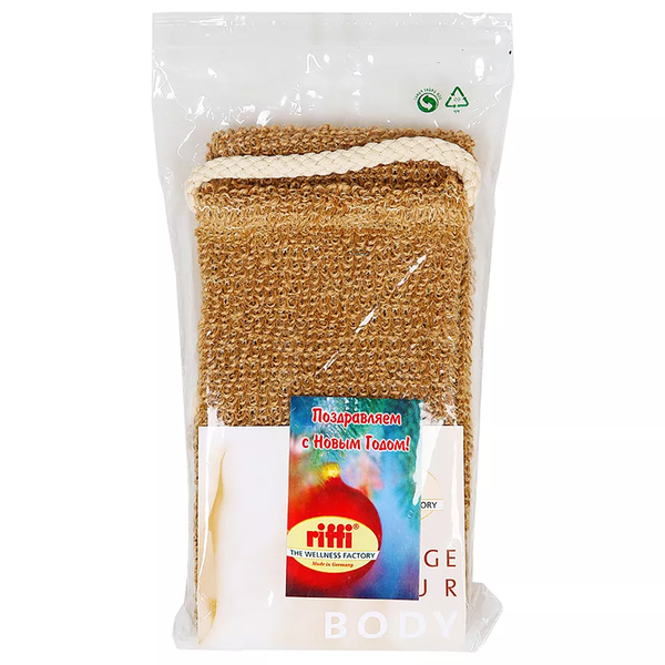 Мочалка-пояс массажная Riffi вязаная из индийского льна