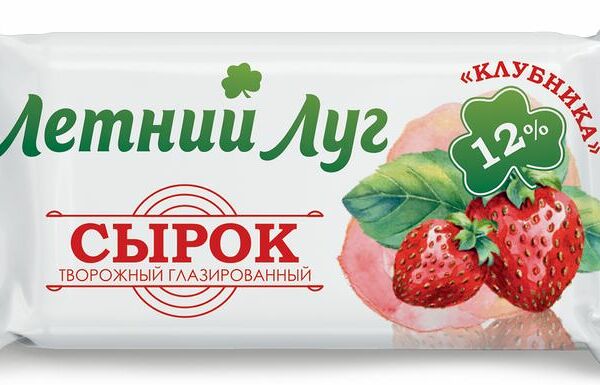 Сырок творожный Летний луг Клубника глазированный 12% 30 г