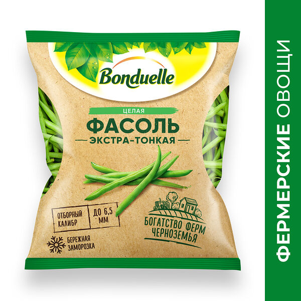 Фасоль замороженная целая Bonduelle фермерская, экстра-тонкая, 400 г