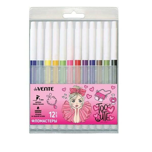 Фломастеры deVENTE 12 цв. в пластиковой упаковке 