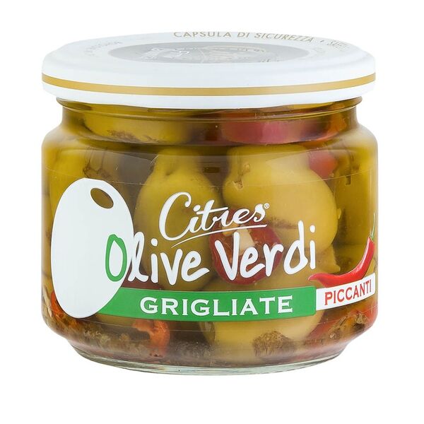 Оливки  зеленые Citres Белла Чериньола без косточки на гриле, 290/230 г Италия