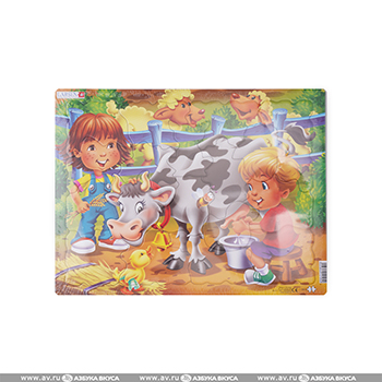 

Пазл Larsen «Дети на ферме: корова» 18 эл. 3+, Норвегия