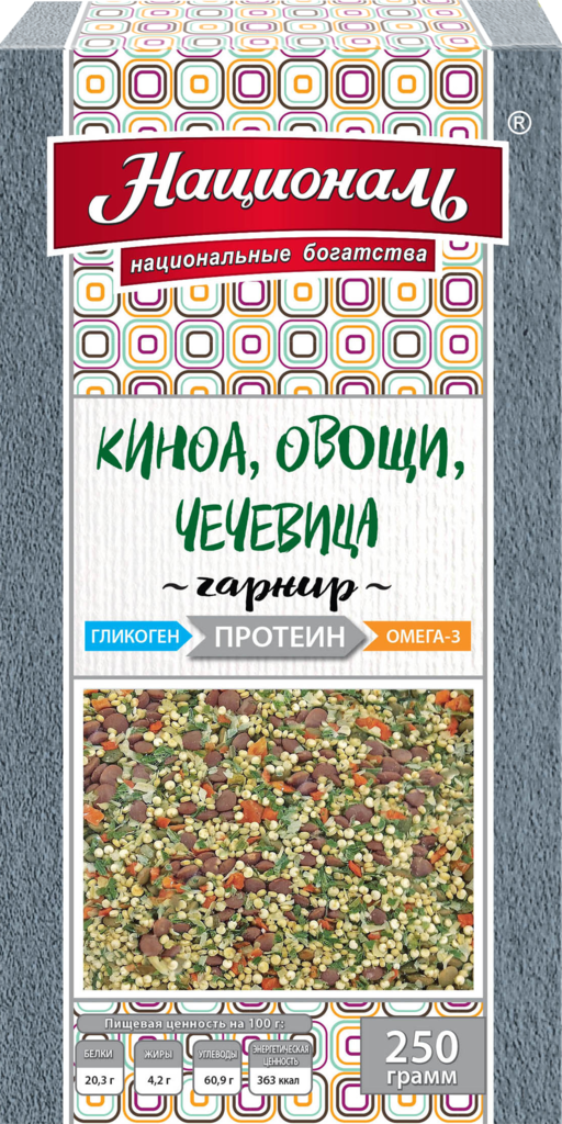 

Смесь для гарнира Националь киноа, овощи и чечевица 250 г