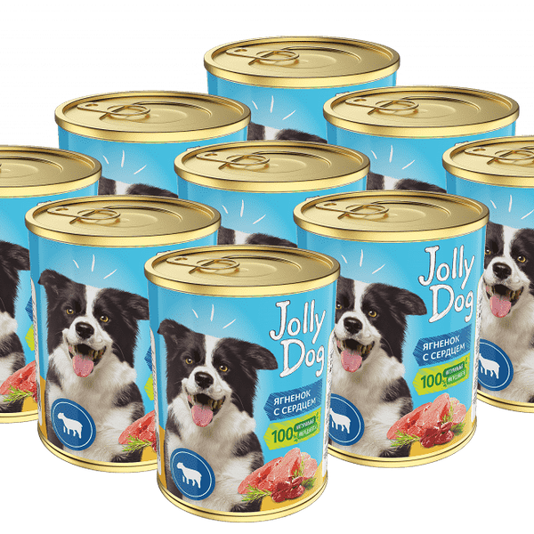 Корм для собак ЗООГУРМАН Jolly Dog ягненок с сердцем банка 350г (упаковка - Y шт)