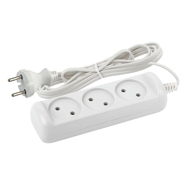 UX-3-1,5m Удлинитель электрический ЭРА UX-3-1,5m без заземления 3 розетки 1,5 м ШВВП 2x0,75мм2 6А