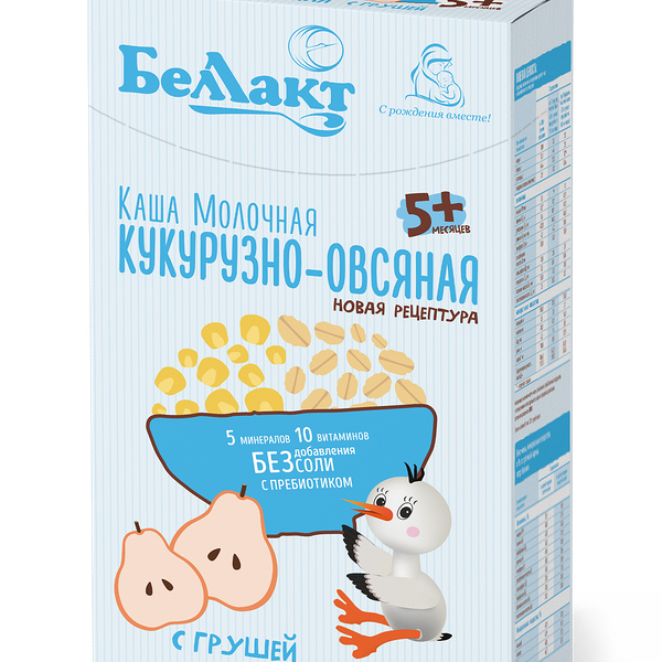 Каша сух. зерно-молочная кукурузно-овсяная с грушей вес 250г ДП Беллакт