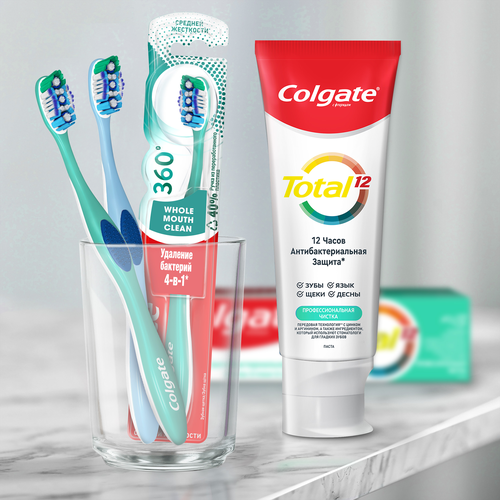 

Зубная щетка Colgate 360 Суперчистота средняя жесткость цвет в ассортименте