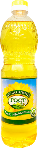 

Масло подсолнечное КУБАНСКИЙ ГОСТ рафинированное дезодорированное вымороженное высший сорт, 870мл