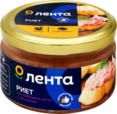 

Риет Лента с чесноком из горбуши и кеты 180 г